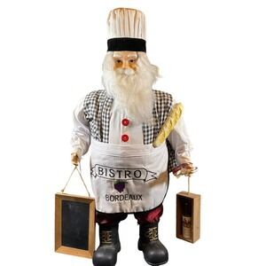 North Pole Trading Co. French Chef Santa 26" JC Pennies Missing Marker With Tags